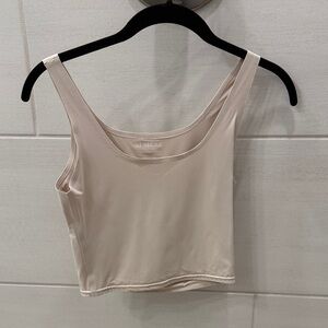Aritzia Sleeveless Crop Tank Top in Light Beige